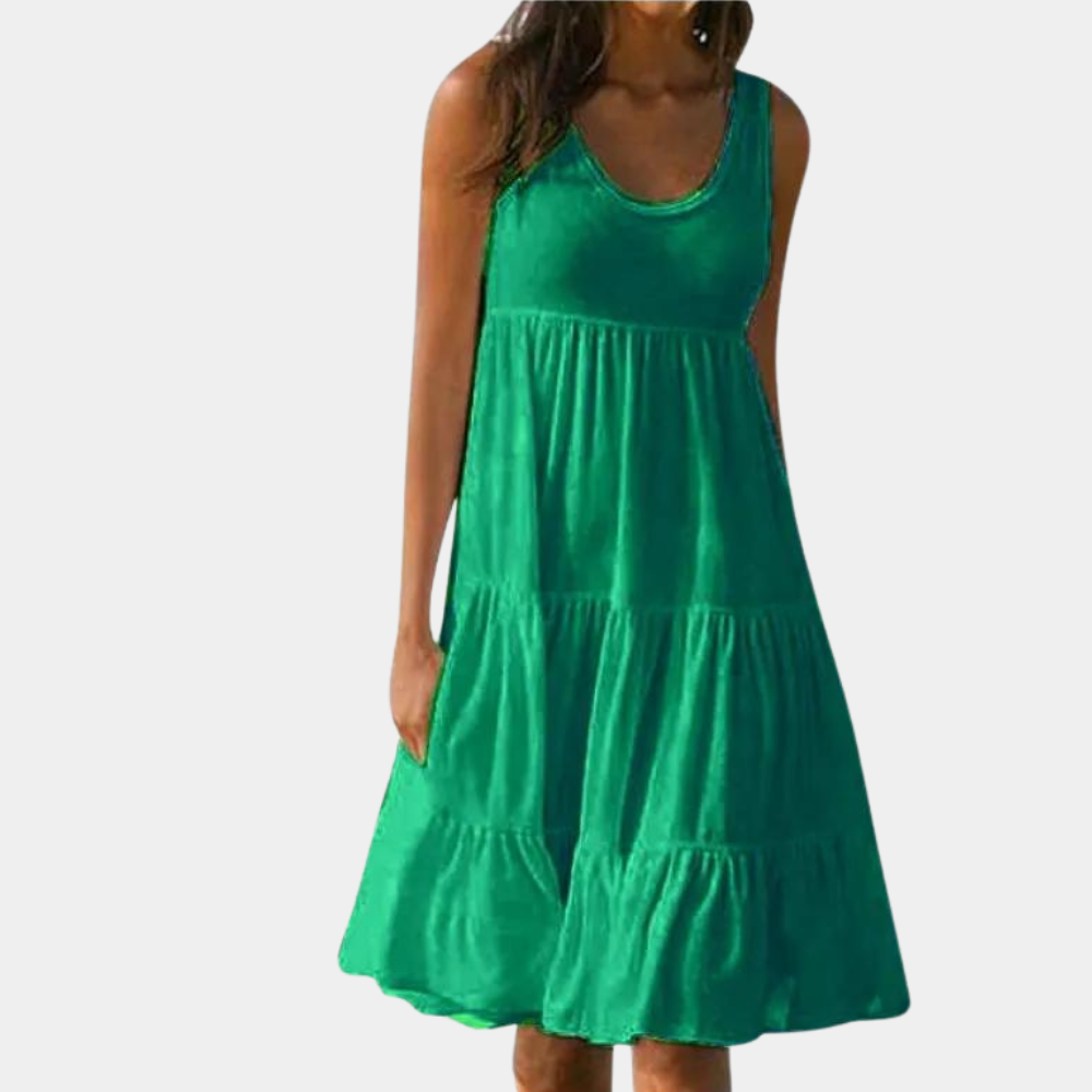 Bequemes ärmelloses Damenkleid
