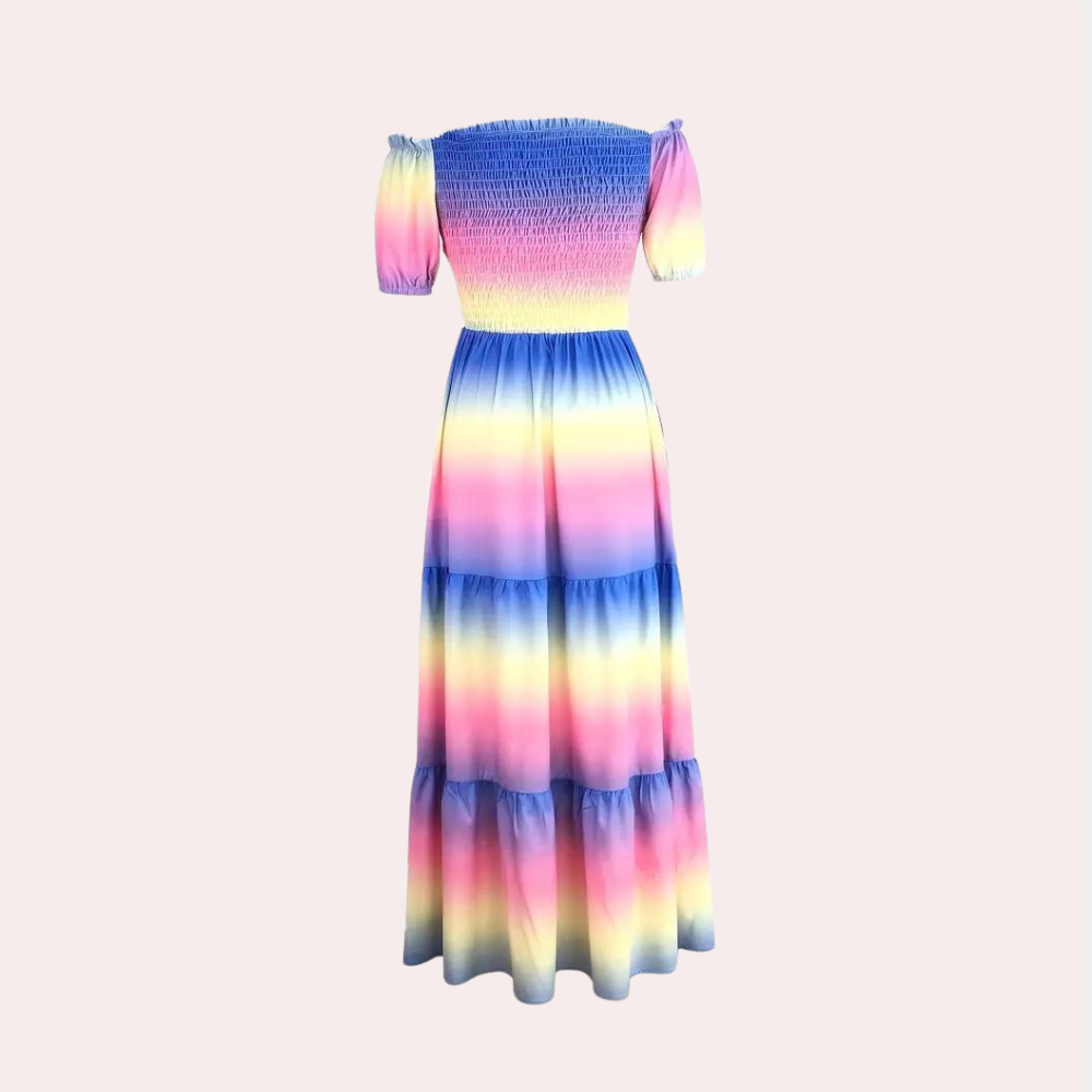 Schulterfreies Damen-Stufenkleid