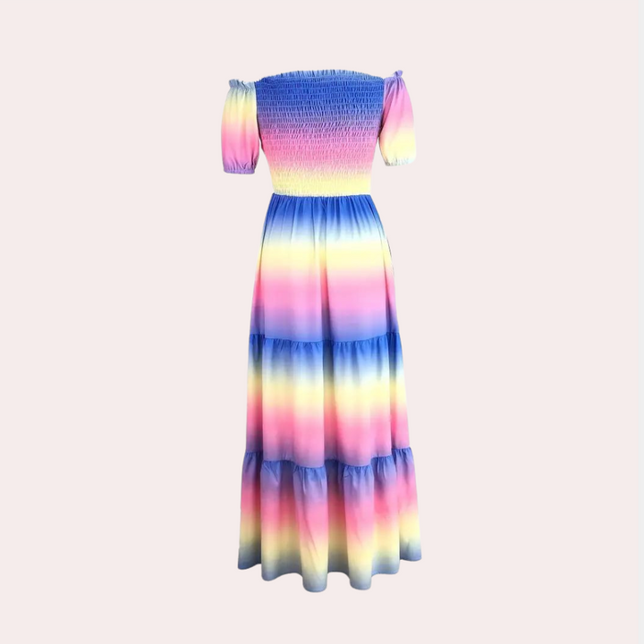 Schulterfreies Damen-Stufenkleid