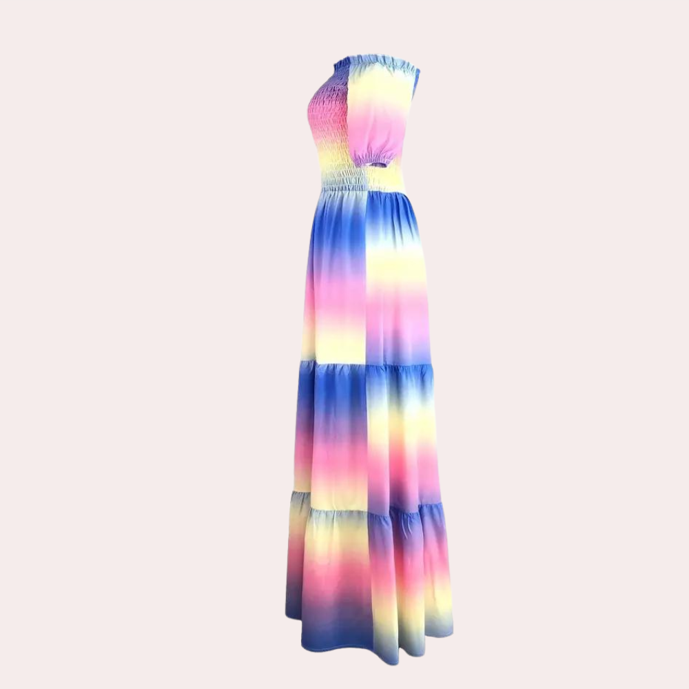 Schulterfreies Damen-Stufenkleid