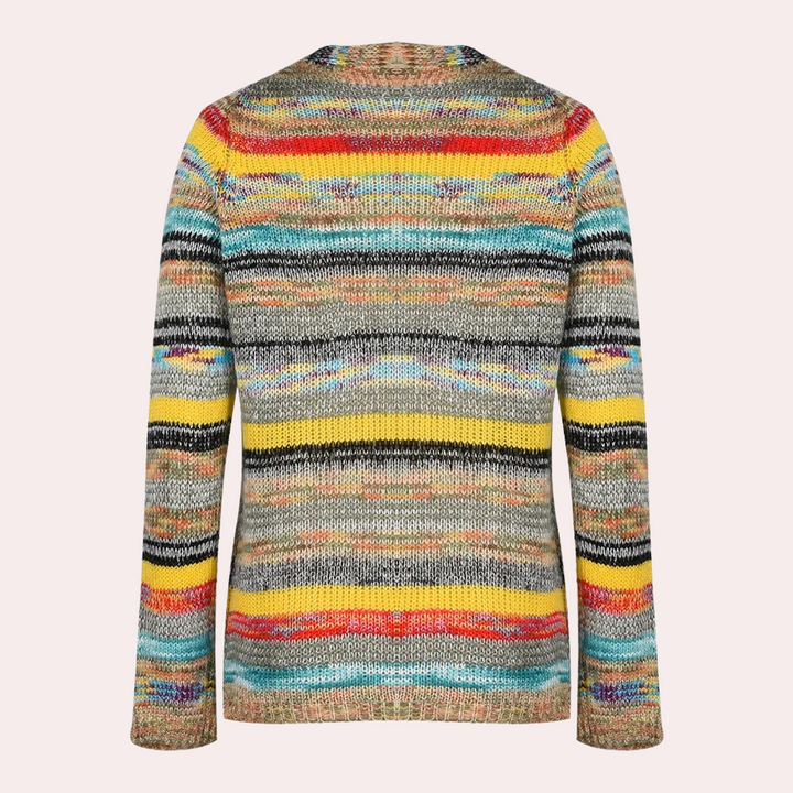 Lina - Bunte Strickjacke mit V-Ausschnitt für Damen