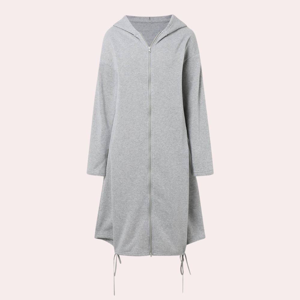 Meryl - Lange Damen Strickjacke mit Kapuze