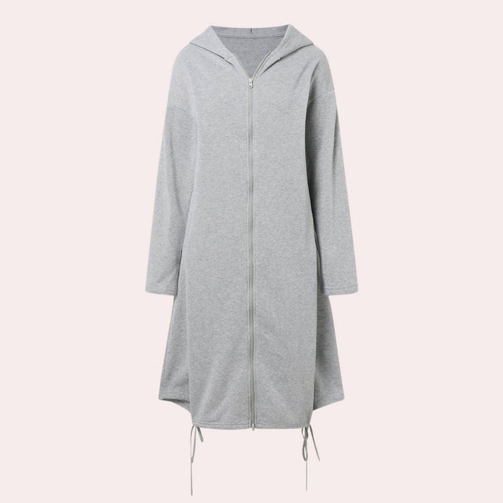 Meryl - Lange Damen Strickjacke mit Kapuze