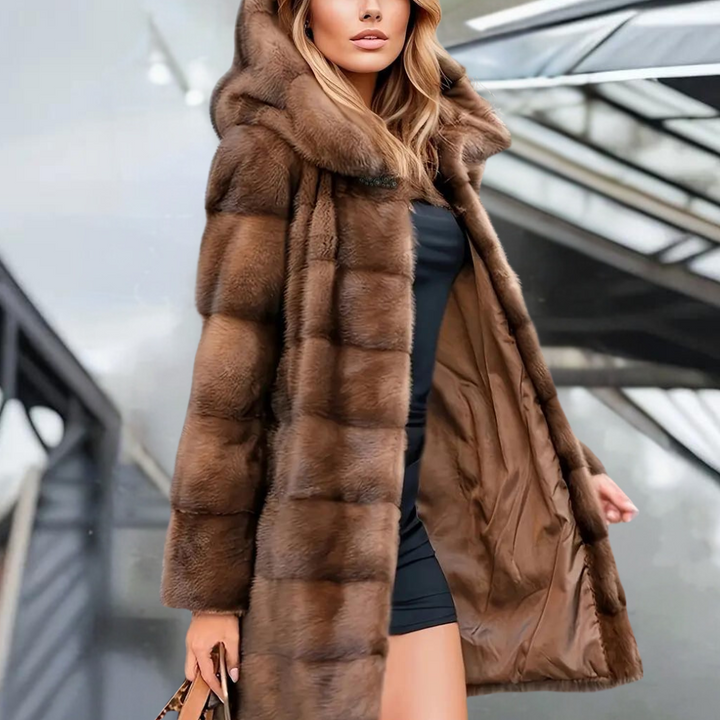 Jacinta - Warmer und weicher Kapuzenmantel für Damen